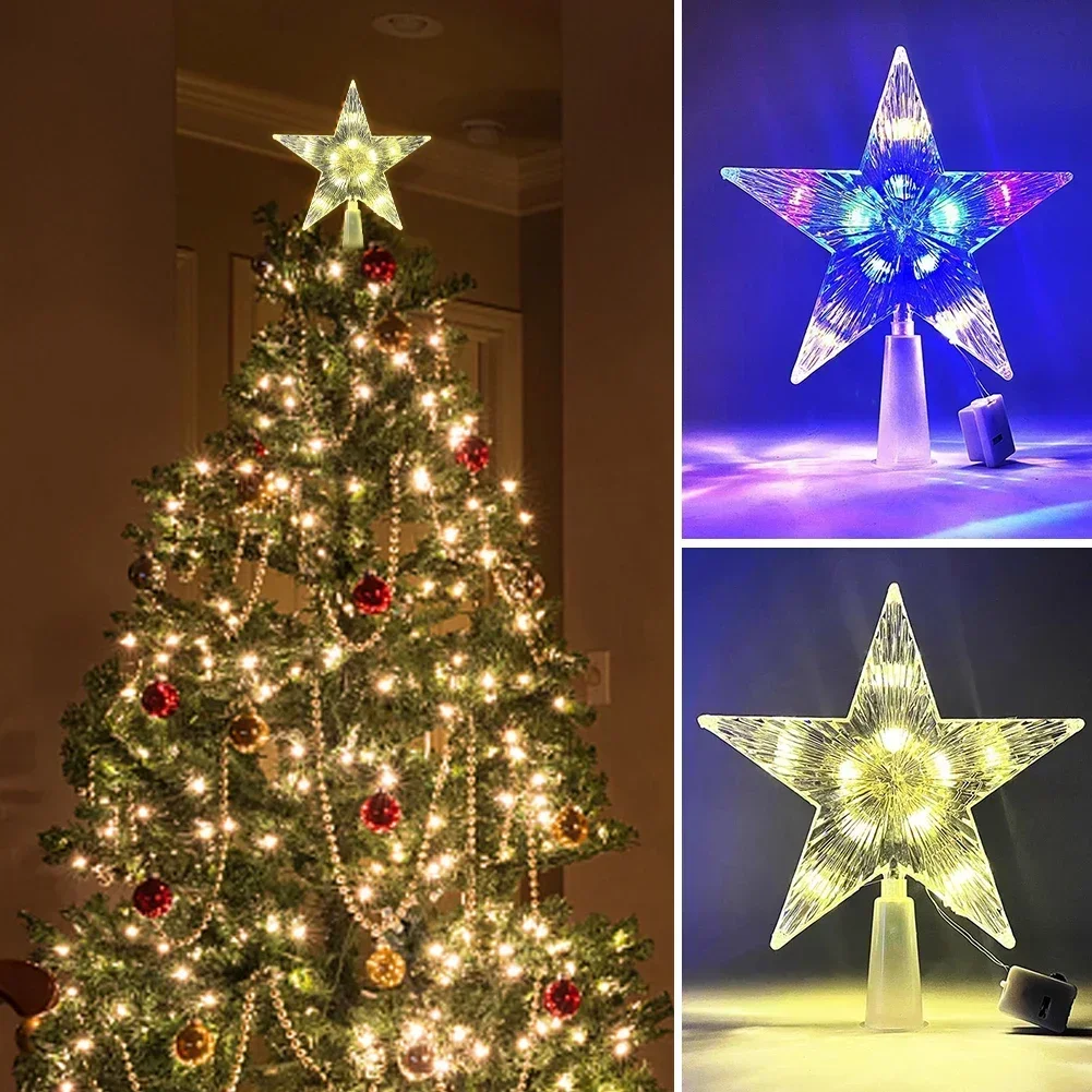 Star Tree Topper - 15CM LED Ornamenti per l'albero di