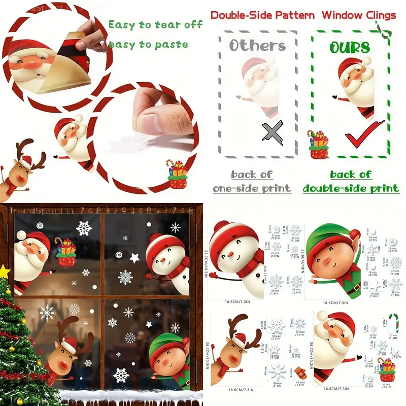 Snowflake Window Decal - 82 Pezzi di Adesivi Natalizi per