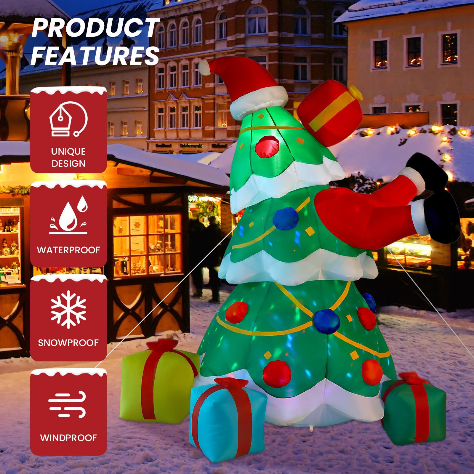 Christmas Lights Outdoor - Albero di Natale Gonfiabile 2,4M (8FT)
